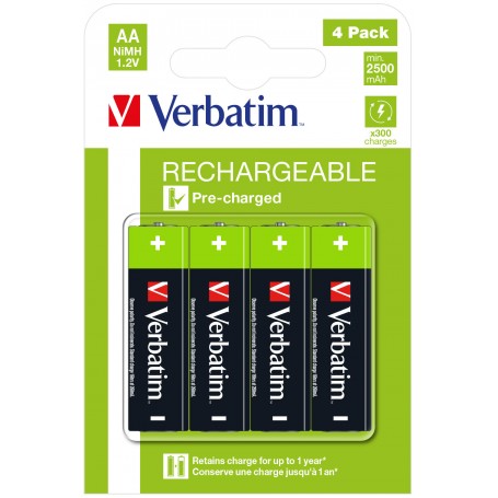 Verbatim 49517 batteria per uso domestico Batteria monouso Stilo AA Nichel-Metallo Idruro (NiMH) (49517)