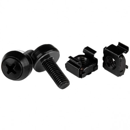 StarTech.com Confezione da 100 viti di fissaggio e dadi ingabbiati per armadi server rack - M6 x 12mm (CABSCREWM62B)