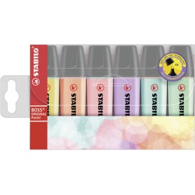 STABILO BOSS ORIGINAL evidenziatore 6 pz Punta smussata Lillà, Menta, Pesca, Rosa, Turchese, Giallo (70/6-2)