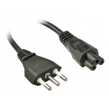 Lindy 2m, CEI23-16-VII - IEC 320 C5 Nero Accoppiatore C5 (30408)