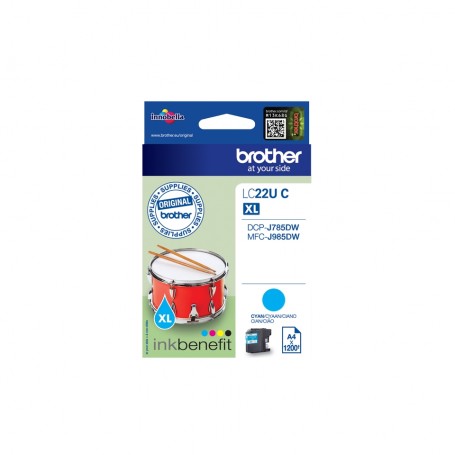 Brother LC-22UC cartuccia d'inchiostro Originale Resa elevata (XL) Ciano (LC22UC)