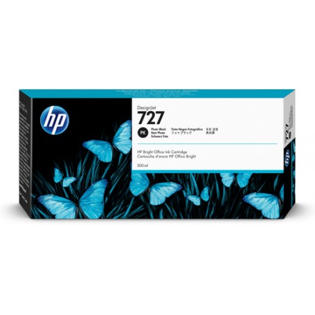 HP Cartuccia inchiostro nero fotografico DesignJet 727, 300 ml (F9J79A)