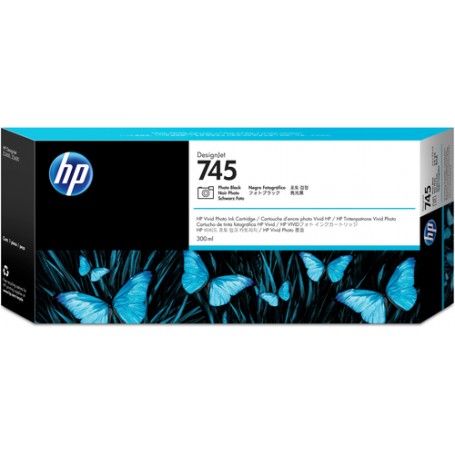 HP Cartuccia Inchiostro Nero Fotografico DesignJet 745, 300 ml (F9K04A)