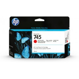 HP Cartuccia Inchiostro Rosso Cromatico DesignJet 745, 130 ml (F9K00A)