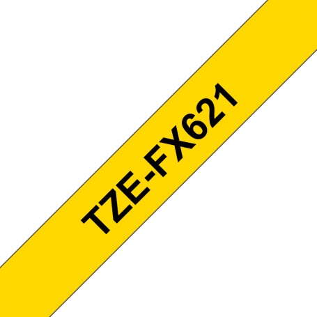 Brother TZe-FX621 nastro per etichettatrice Nero su giallo (TZEFX621)