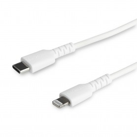 StarTech.com Cavo durevole da USB-C a Lightning da 2m bianco - Cavo di alimentazione/sincronizzazione in Fibra ar (RUSBCLTMM2MW)