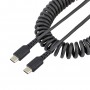 StarTech.com Cavo USB C Ricarica Veloce da 1m Cavetto USB tipo C 2.0 Spiralato di Alimentazione e Sincronizzazione Resistente Ca