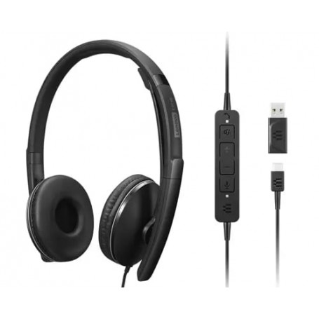 Lenovo 4XD1M45627 cuffia e auricolare Cablato A Padiglione USB tipo-C Nero
