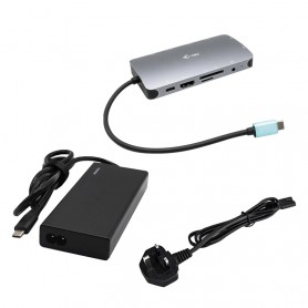 I-TEC DOCKING STATION USB-C METAL NANO DOCK HDMI/VGA + LAN + POWER DELIVERY 100 W + CHARGER 77W (BUN (C31NANOVGA77W)
