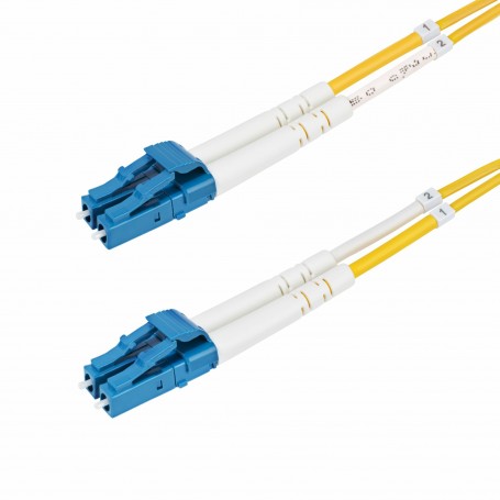 StarTech.com Cavo in fibra ottica duplex monomodale OS2 da LC a LC (UPC) da 2m, 9/125µm, 100G, Insensibile alla piegatura, Bass
