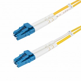 StarTech.com Cavo in fibra ottica duplex monomodale OS2 da LC a LC (UPC) da 1m, 9/125µm, 100G, Insensibile alla piegatura, Bass