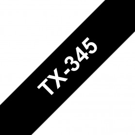Brother TX-345 nastro per etichettatrice Bianco su nero