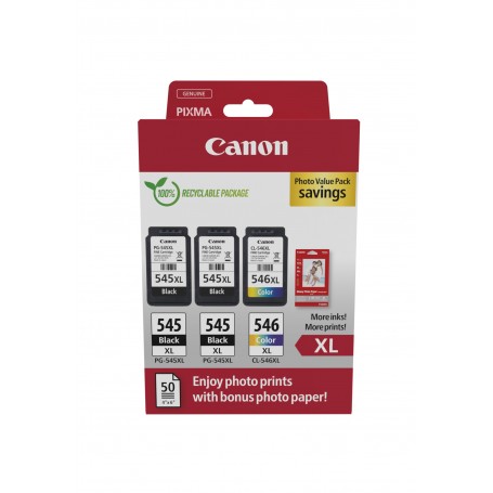 Canon 8286B015 cartuccia d'inchiostro 3 pz Originale Resa elevata (XL) Nero, Ciano, Magenta, Giallo
