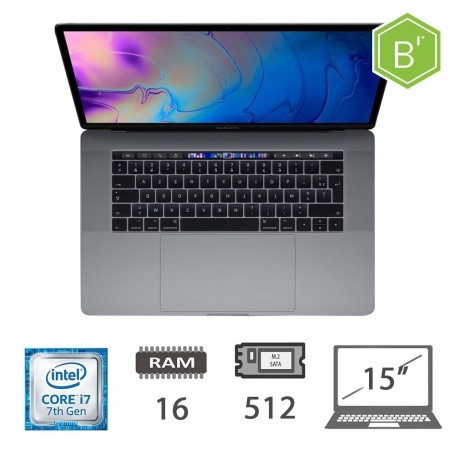 MBP 15,4 T.BAR(2017)I7-7700HQ/16/512/SG/2Y - B