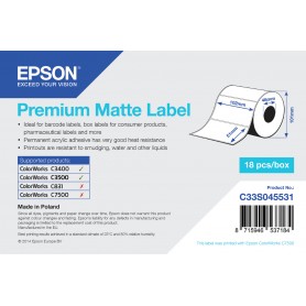 Epson Premium Matte Label - Die-cut Roll: 102mm x 51mm, 650 labels (C33S045531)