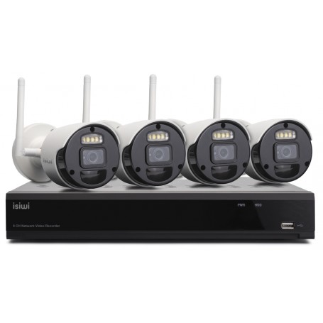ISIWI KIT WIRELESS CONNECT S4 ISW-K1N8BF2MP-4 GEN1 NVR 8 CANALI + 4 TELECAMERE IP 1080P 2MPX WIRELES (ISW-K1N8BF2MP-4 GEN1)