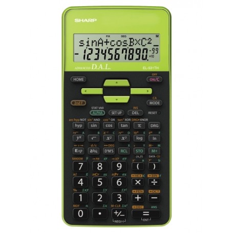 Sharp EL-531TH calcolatrice Tasca Calcolatrice scientifica Nero, Verde (SH-EL531THBGR)