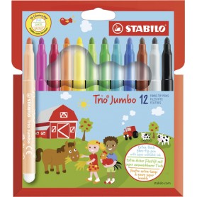 STABILO 380/12 marcatore Nero, Blu, Marrone, Verde, Ciano chiaro, Verde chiaro, Arancione, Pesca, Rosa, Rosso, Bianco,  (380/12)