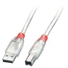 Lindy 41754 cavo USB 3 m USB 2.0 USB A USB B Trasparente (41754)