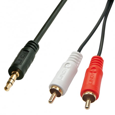 Lindy 35681 cavo audio 2 m 3.5mm 2 x RCA Nero, Rosso, Bianco (35681)