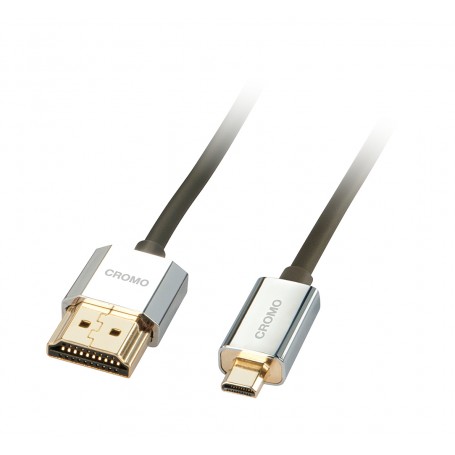 Lindy 41680 cavo HDMI 0,5 m HDMI tipo A (Standard) HDMI tipo D (Micro) Nero, Argento