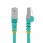 StarTech.com Cavo Ethernet CAT 6a - 1m - Acqua - Cavo di rete LAN Low Smoke Zero Halogen (LSZH) - 10GbE 500MHz 100W PoE++ - Filo