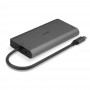 Lindy 43323 replicatore di porte e docking station per notebook Cablato USB 3.2 Gen 1 (3.1 Gen 1) Type-C Nero, Grigio