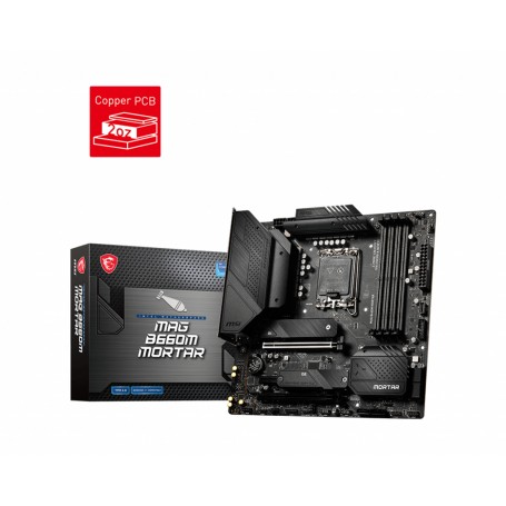 MAG B660M MORTAR, B660, LGA1700, 4DDR5, 2PCI-Ex16, 1PCI-Ex1, 2M2, 6SATA3 (MAG B660M MORTAR)
