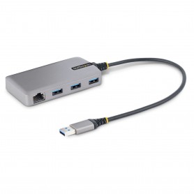 StarTech.com Hub USB a 3 porte con Ethernet - Hub USB 3.0 5Gbps alimentato via bus - Hub splitter USB-A a 3x USB-A portatile per