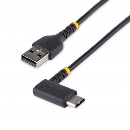 StarTech.com Cavo da USB-A a USB-C a 90° da 15 cm - Cavetto di Ricarica Veloce USB Tipo C per uso intensivo - Cavo Dati da USB 
