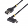 StarTech.com Cavo da USB-A a USB-C a 90° da 15 cm - Cavetto di Ricarica Veloce USB Tipo C per uso intensivo - Cavo Dati da USB 