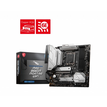 MAG B660M MORTAR WIFI, B660, LGA1700, 4DDR5, 2PCI-Ex16, 1PCI-Ex1, 2M2, 6SATA3 (MAG B660M MORTAR WIFI)