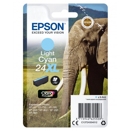 Epson Elephant Cartuccia Ciano chiaro XL (C13T24354012)