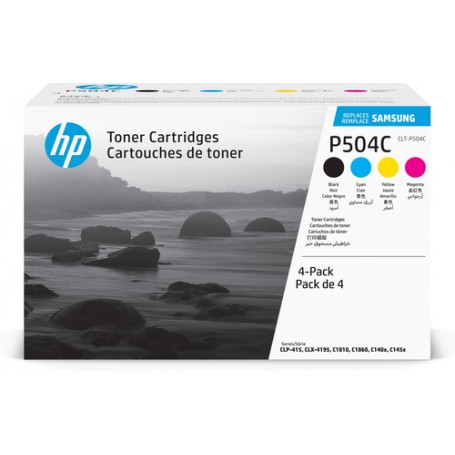 Samsung Confezione da 4 cartucce toner nero/ciano/magenta/giallo originali CLT-P504C (SU400A)