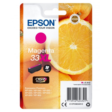 Epson Oranges Cartuccia Magenta T33XL Claria Premium (C13T33634012)