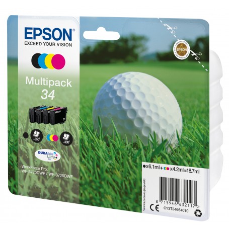 Epson Golf ball Multipack 4-colours 34 DURABrite Ultra Ink (C13T34664010)