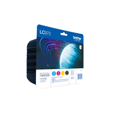 Brother LC-970 cartuccia d'inchiostro Originale Nero, Ciano, Magenta, Giallo (LC970VALBP)