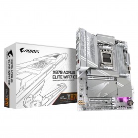 GIGABYTE X870 AORUS ELITE WIFI7 ICE Scheda Madre - Supporta CPU AMD Ryzen 9000, 16+2+2 fasi VRM digitale, fino a 8200MHz DDR5 (O