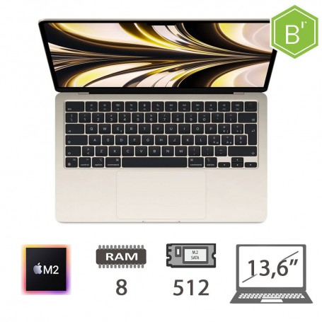 MBA 13,6 (2022)M2-8C CPU/8/512/10C GPU/STL/2Y - B