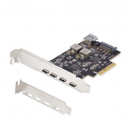 StarTech.com Scheda di Espansione PCIe USB a 5 porte, USB 3.2 10Gbps, scheda PCI Express con 4 porte USB-C, 1 porta interna USB-