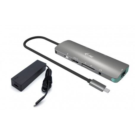 i-tec USB-C Metal Nano Docking Station 4K HDMI LAN with Power Delivery 100W + Universal Charger 100W