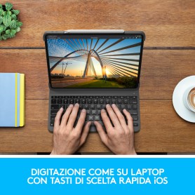 Logitech Slim Folio Pro for iPad Pro 12.9-inch (3rd and 4th gen) Grafite Bluetooth QWERTY Italiano (920-009707)