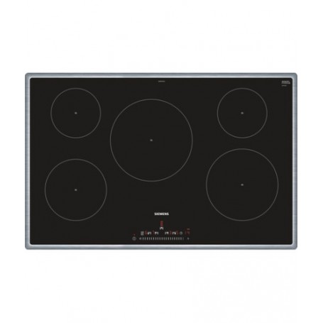 Siemens EH845FVB1E piano cottura Nero, Acciaio inossidabile Da incasso Piano cottura a induzione 5 Fornello(i) (EH845FVB1E)