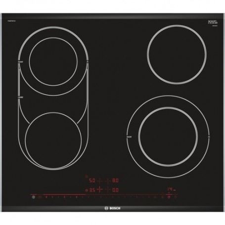 Bosch Serie 8 PKM675DP1D piano cottura Nero, Acciaio inossidabile Da incasso Ceramica 4 Fornello(i) (PKM675DP1D)