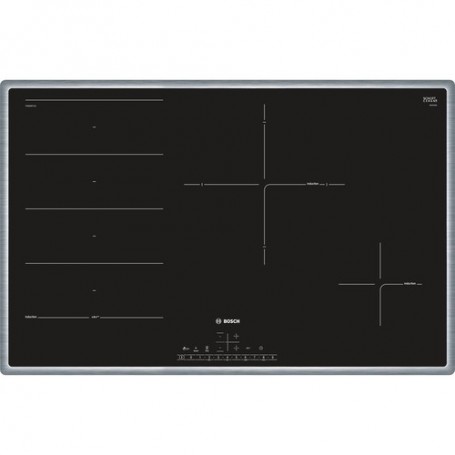 Bosch PXE845FC1E piano cottura Nero, Acciaio inossidabile Da incasso Ceramica 4 Fornello(i) (PXE845FC1E)
