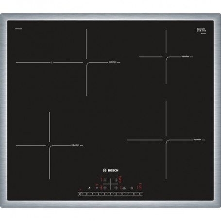 Bosch Serie 6 PIF645FB1E piano cottura Nero, Acciaio inossidabile Da incasso Piano cottura a induzione 4 Fornello(i (PIF645FB1E)