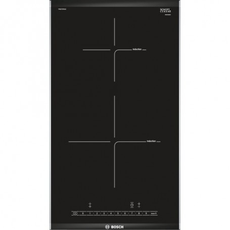 Bosch PIB375FB1E piano cottura Nero, Acciaio inossidabile Da incasso Piano cottura a induzione 2 Fornello(i) (PIB375FB1E)