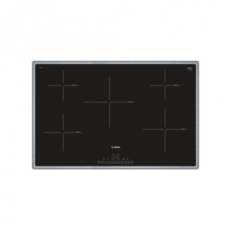 Bosch Serie 6 PIV845FB1E piano cottura Nero, Acciaio inossidabile Da incasso Piano cottura a induzione 5 Fornello(i (PIV845FB1E)