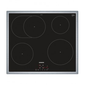 Siemens EH645BFB1E piano cottura Nero, Acciaio inossidabile Da incasso Piano cottura a induzione 4 Fornello(i) (EH645BFB1E)