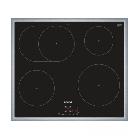 Siemens EH645BFB1E piano cottura Nero, Acciaio inossidabile Da incasso Piano cottura a induzione 4 Fornello(i) (EH645BFB1E)